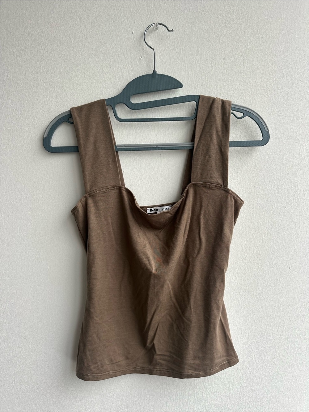 Reformation Chocolate Brown Wide-Strap Tank Top